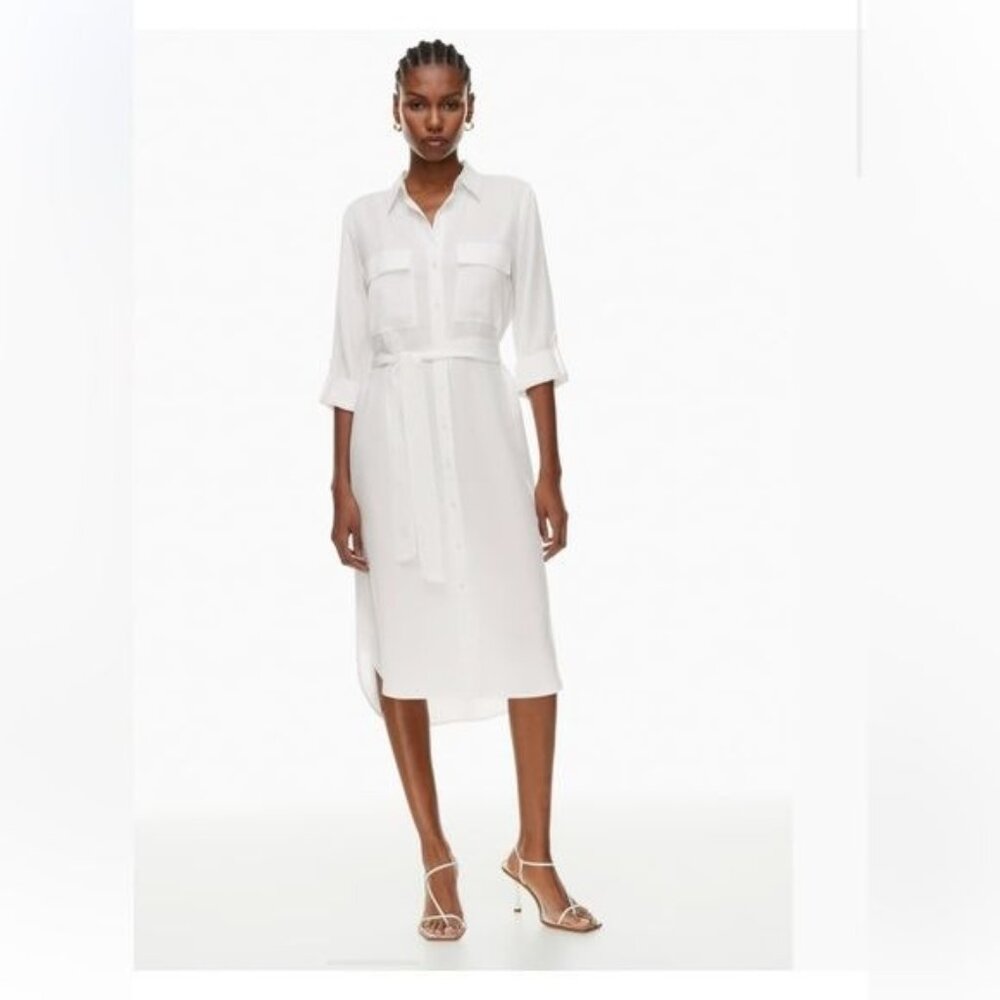 Aritza Babaton Women’s Dress Utility Shirt Dress Size XXS White Tencel Spring